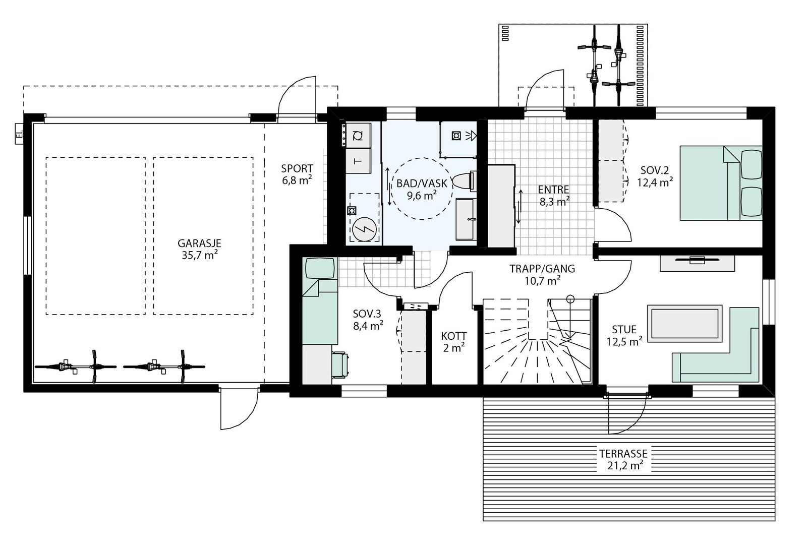 Hus nr. 2-4-6-8-10 (1 etasje) Galleribilde
