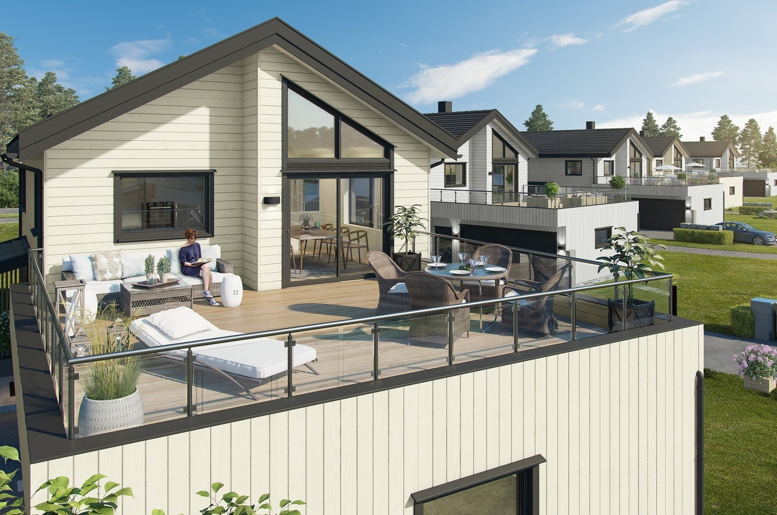 Illustrasjon - terrasse på 46 m2 Galleribilde