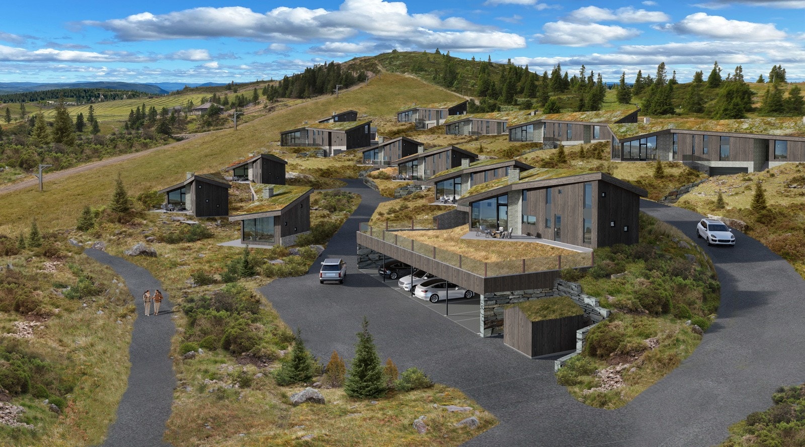 Oversiktskart over tun 1 - hytte 170 ses nærmest i bildet Galleribilde