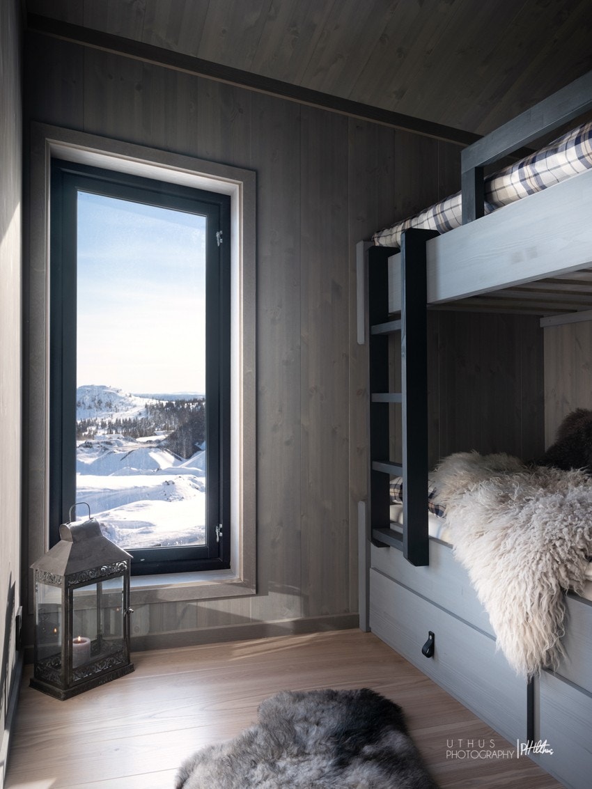 Soverom nr. 2 i 2. etasje - bilde fra tidligere visningshytte - avvik kan forekomme Galleribilde