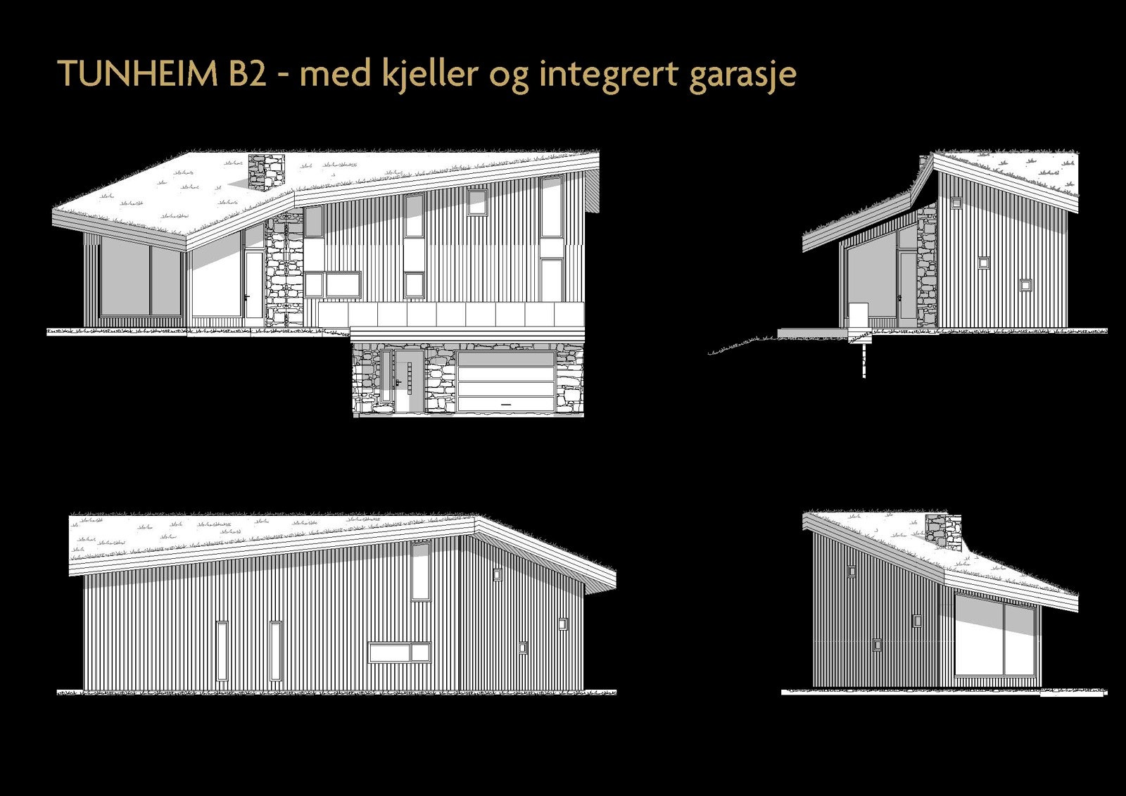 Hytte 140, 150 og 160 - fasade Galleribilde