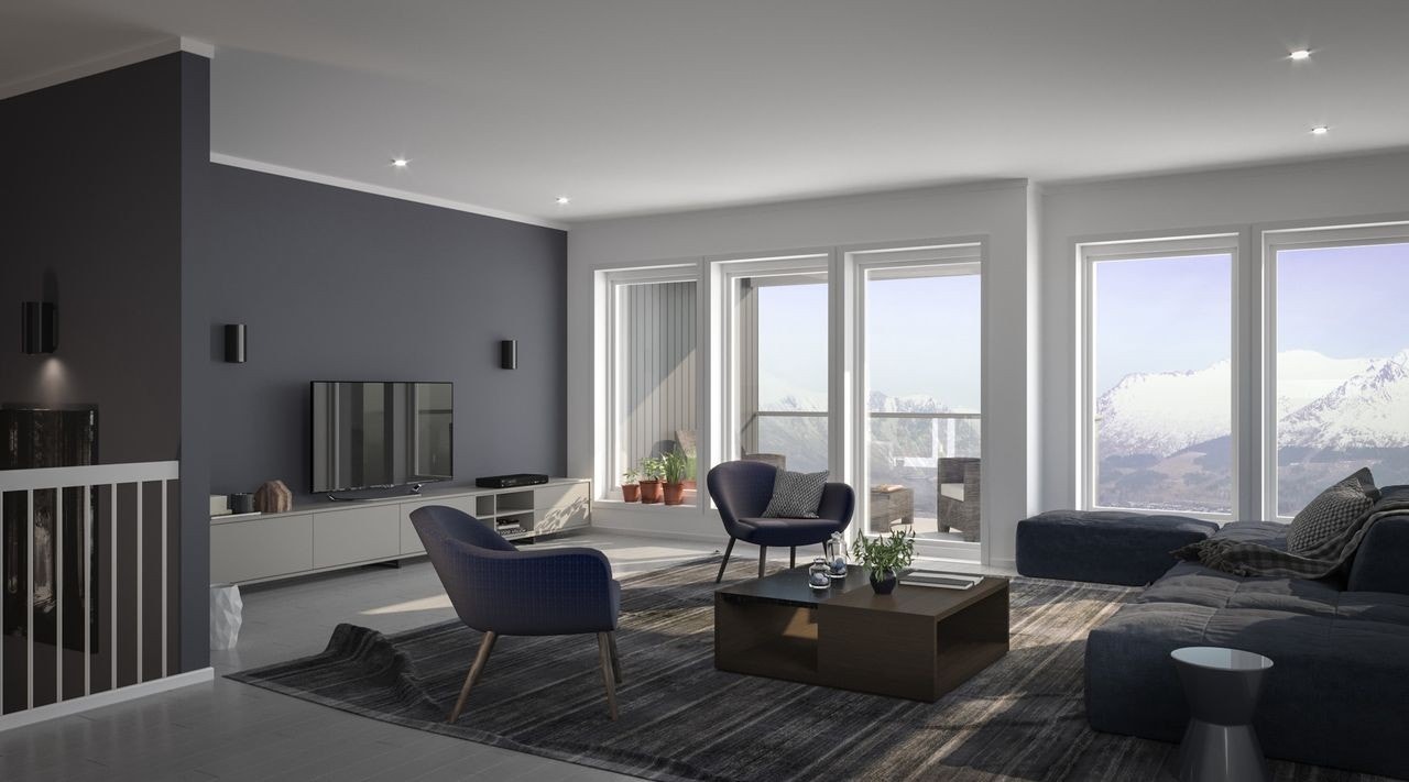 Illustrasjon stue Galleribilde