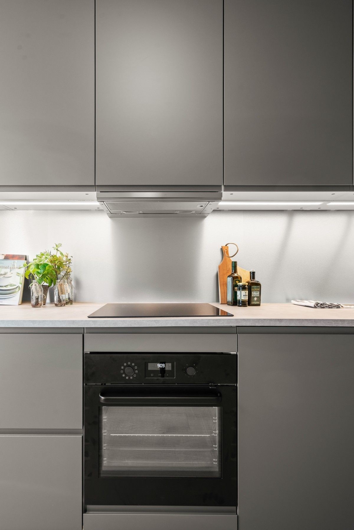 Integrert oppvaskmaskin og stekeovn, nedfelt platetopp. Galleribilde