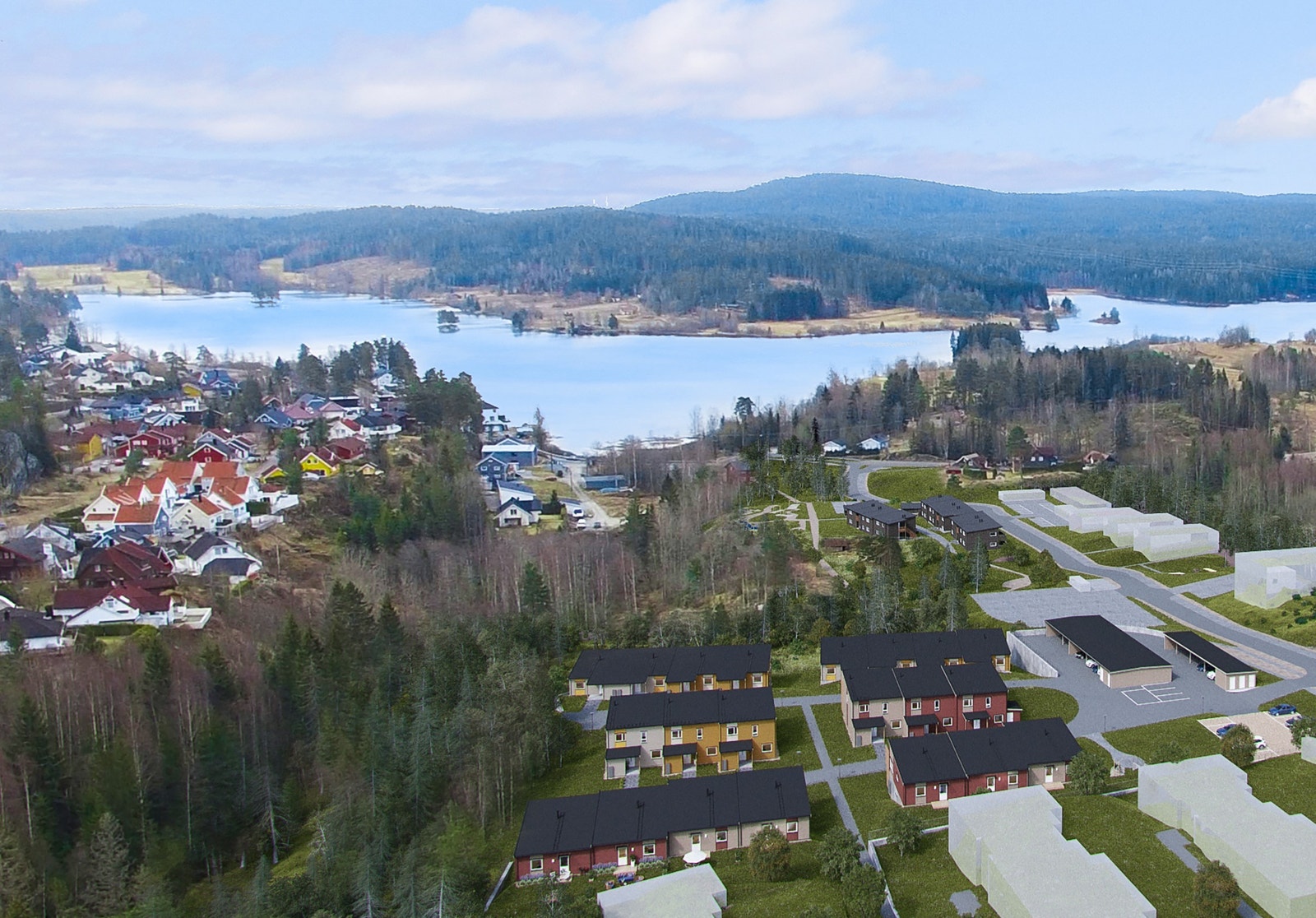 Illustrasjon: Perfekt beliggenhet nær vannet Våg, Vikstranda og Østmarka. Galleribilde