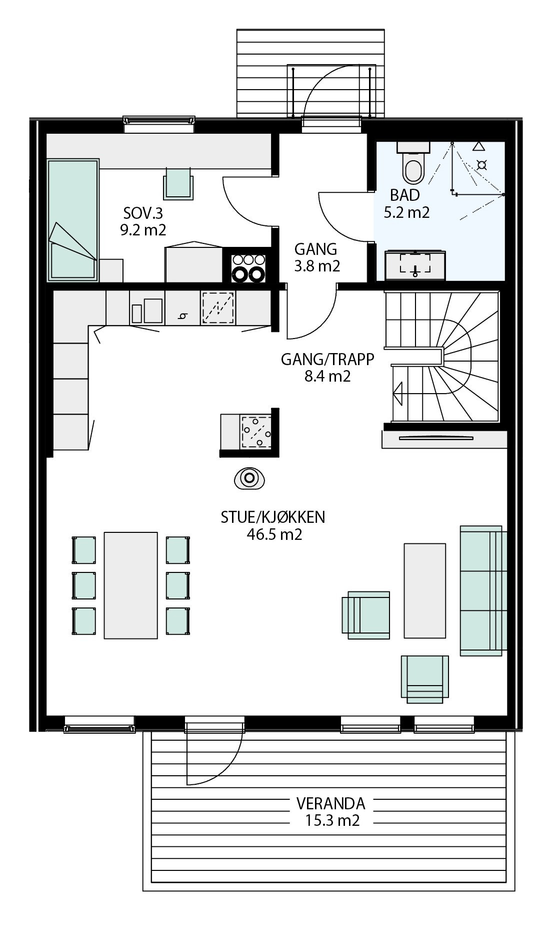 Hus 5 og 6 - nr. 42b-44b -44c - 1 etasje Galleribilde