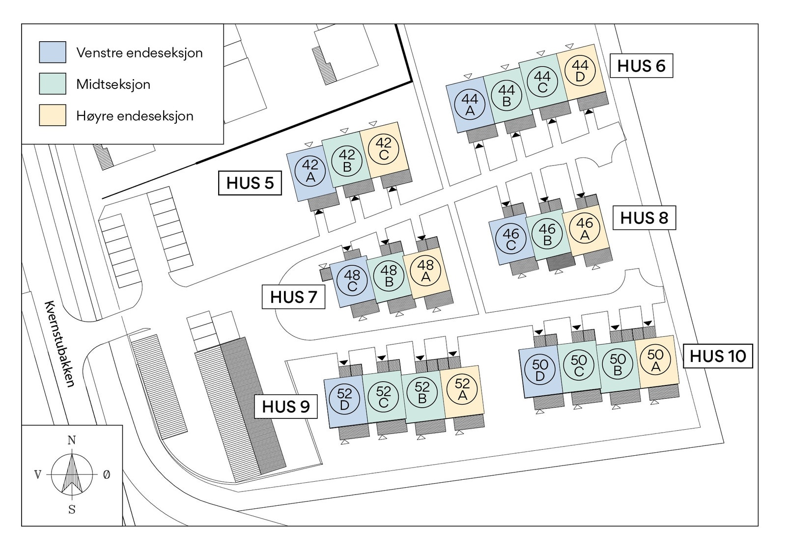 Situasjonskart - Hus 5 og 6 er ute for salg Galleribilde