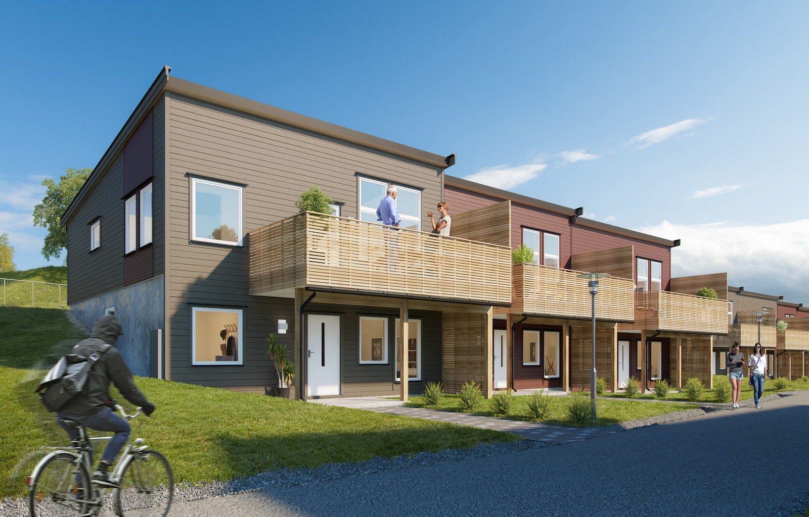 Illustrasjon: Fasade/inngang på hus 5 (nr. 42 a-c) Galleribilde