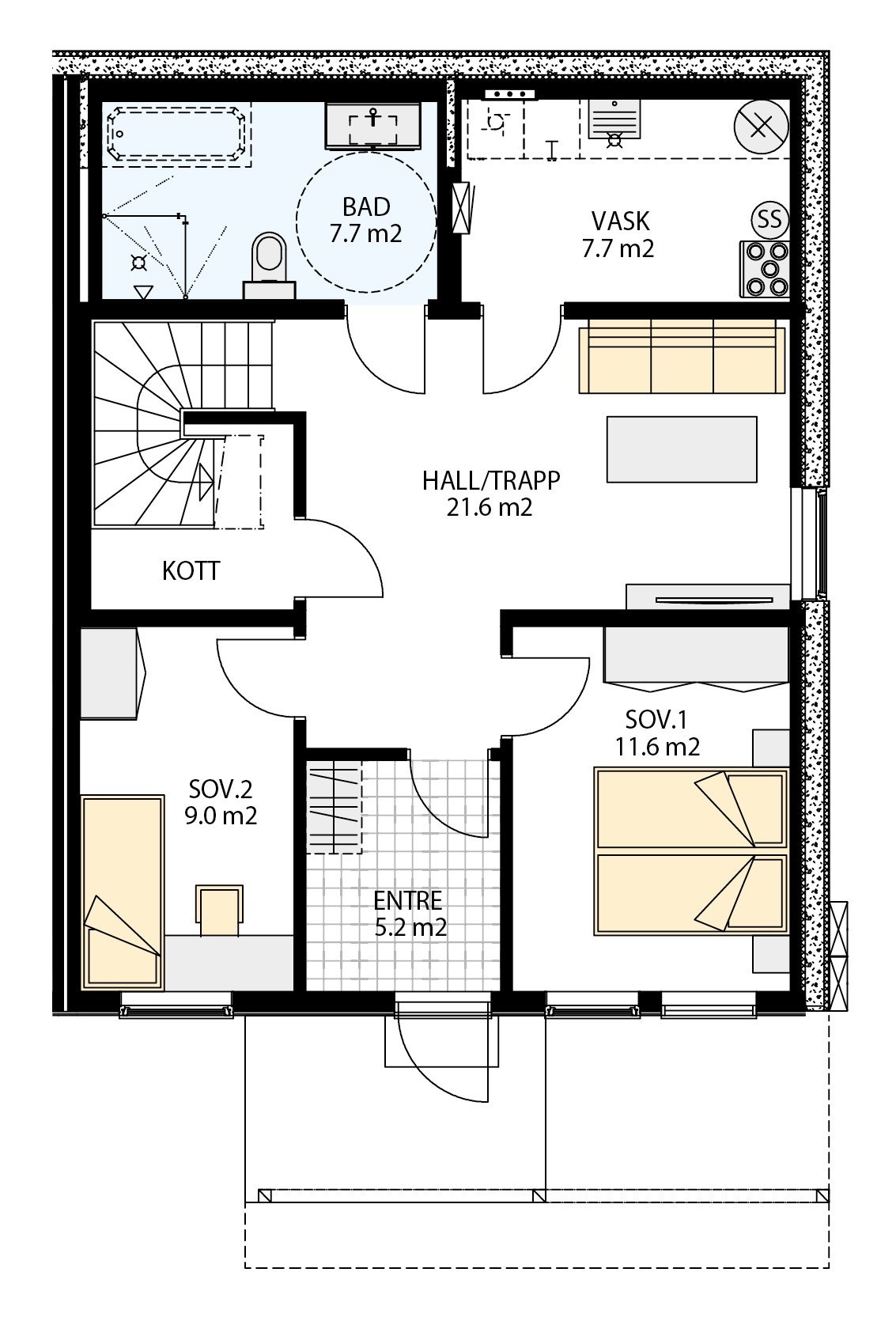 Hus 5 og 6 - nr. 42c-44d - U etasje Galleribilde