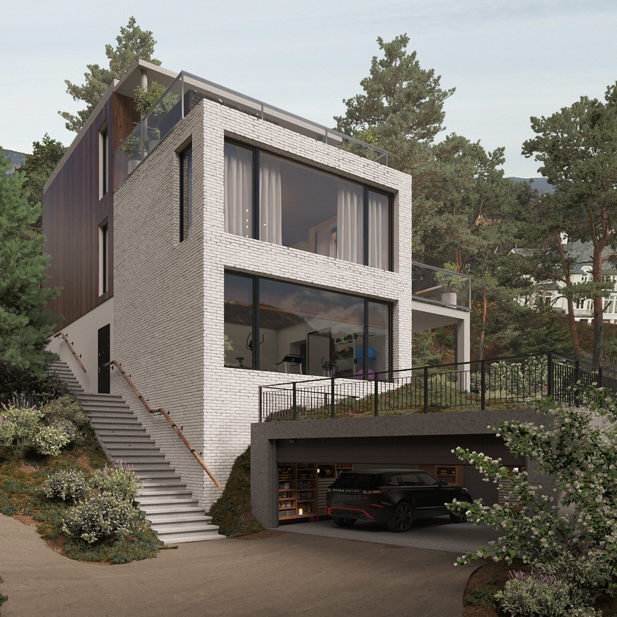 Lindhaugsvingen 16B er en spesielt påkostet enebolig med planlagt ferdigstillelse i 2024. Galleribilde