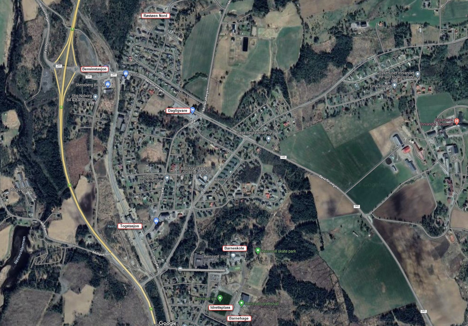Kartfoto fra Google Maps Galleribilde