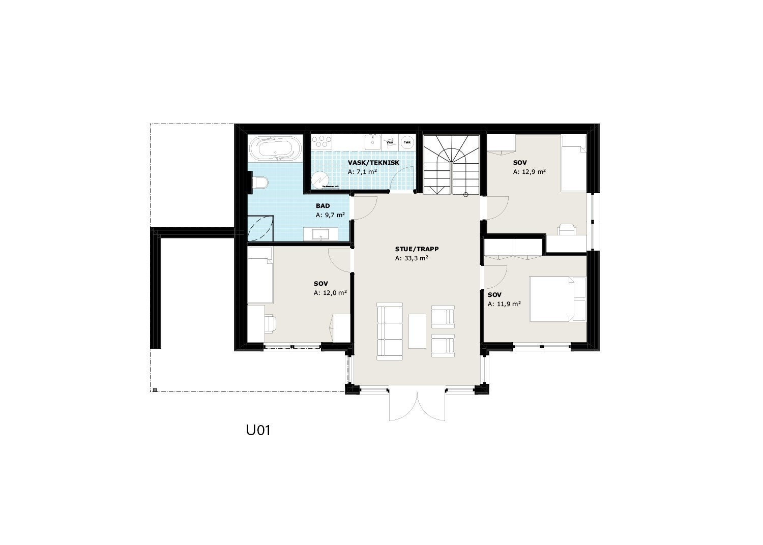 Planløsning underetasje Galleribilde