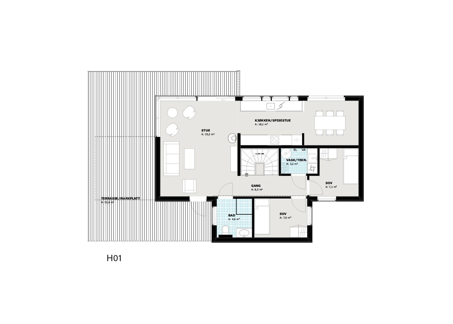 Planløsning hovedplan Galleribilde