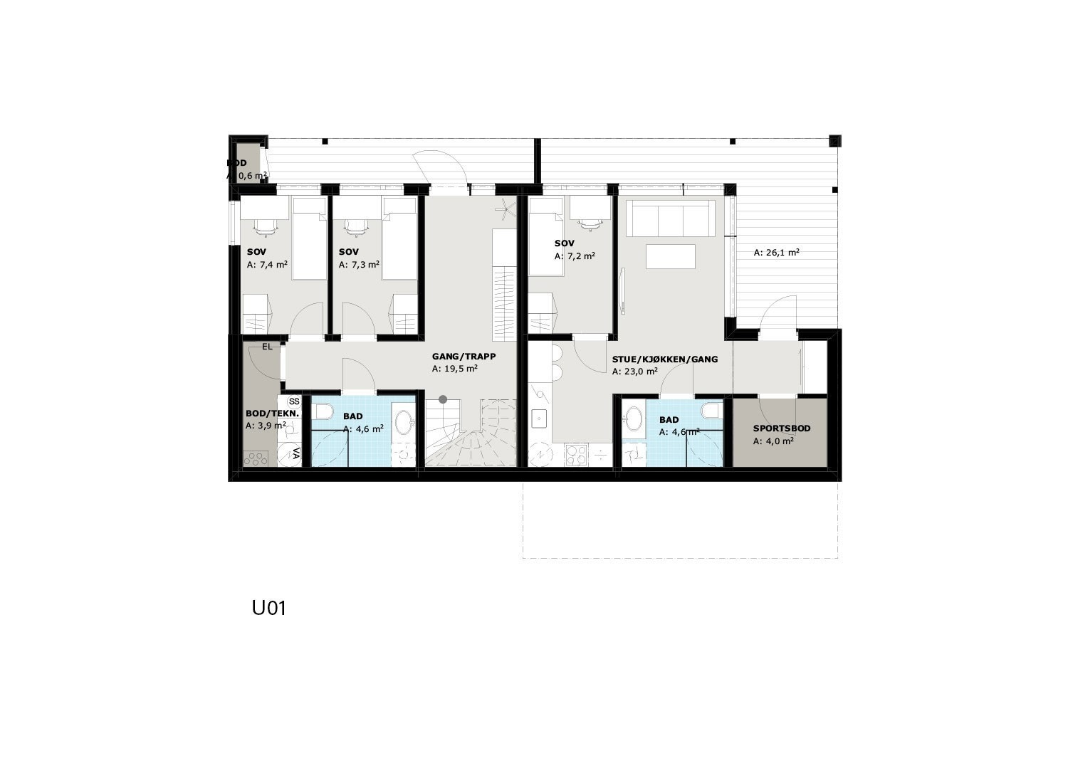 Planløsning underetasje Galleribilde