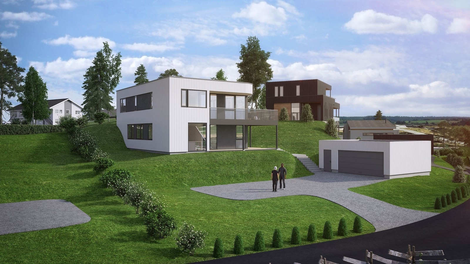 Vårt forslag på tomt 41: Panorama revidert. Illustrasjon, avvik vil forekomme. Galleribilde