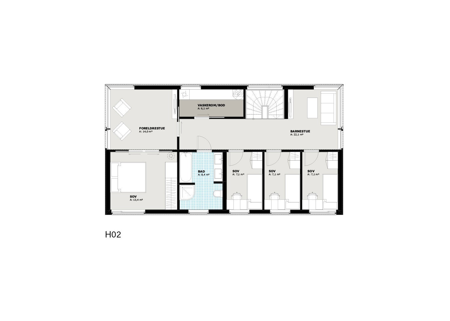 Planløsning 2. etasje Galleribilde