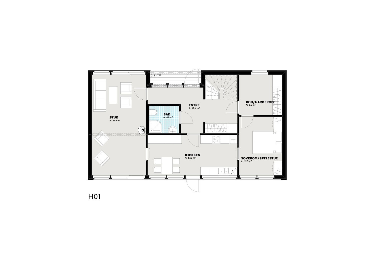 Planløsning 1. etasje Galleribilde