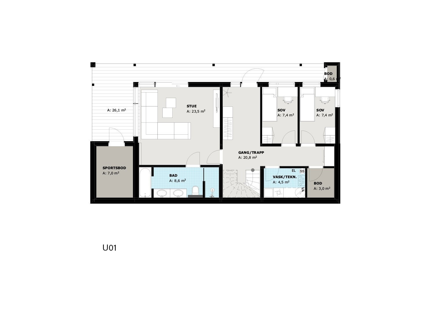 Planløsning underetasje Galleribilde