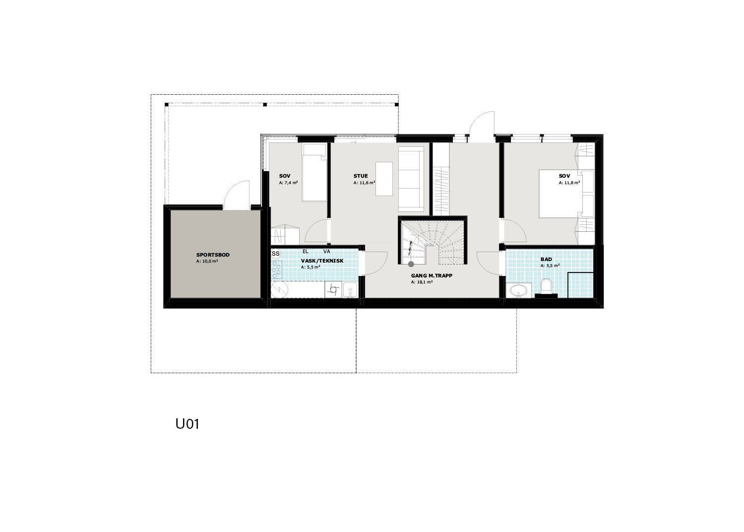 Planløsning underetasje Galleribilde