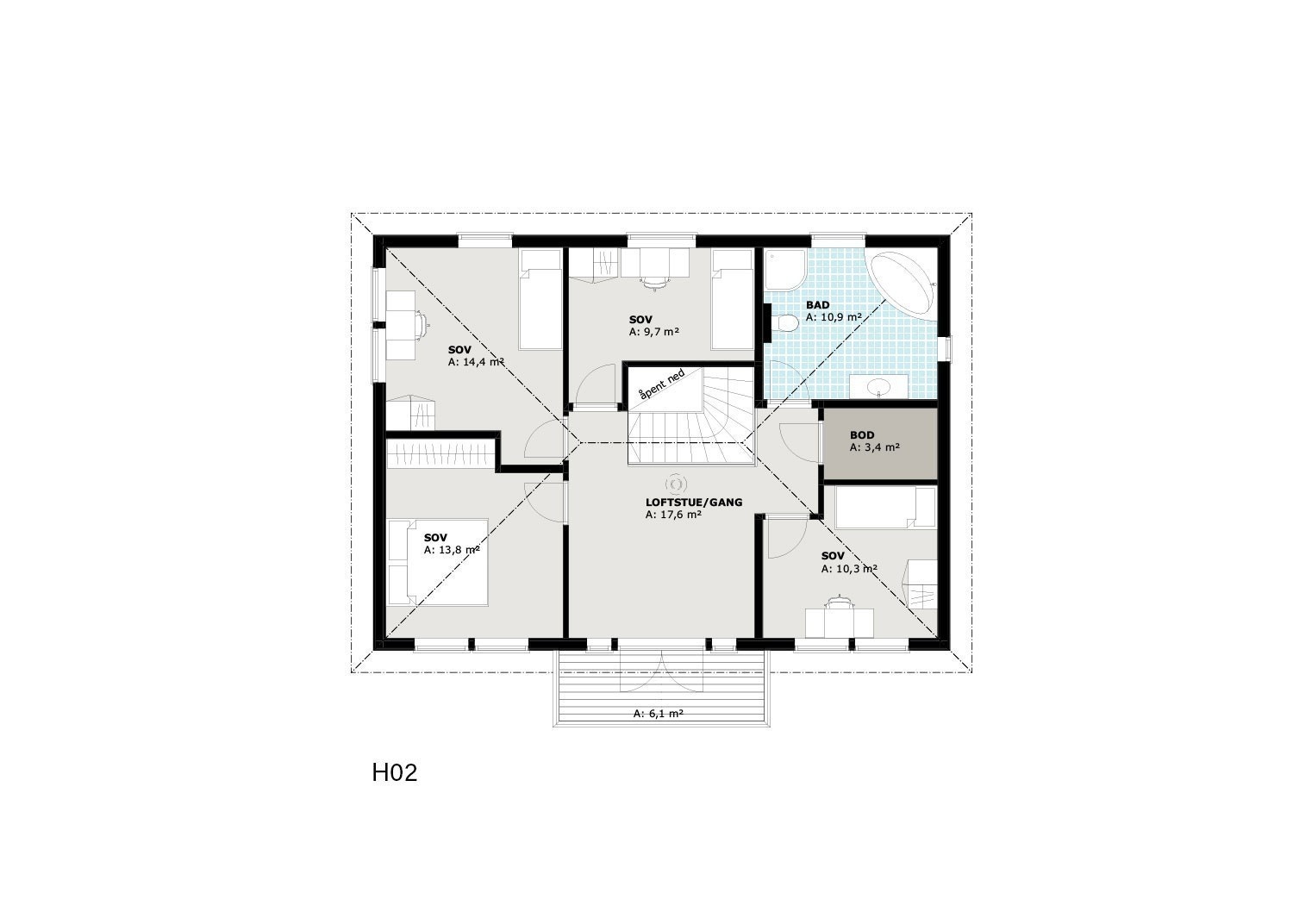 Planløsning 2. etasje Galleribilde