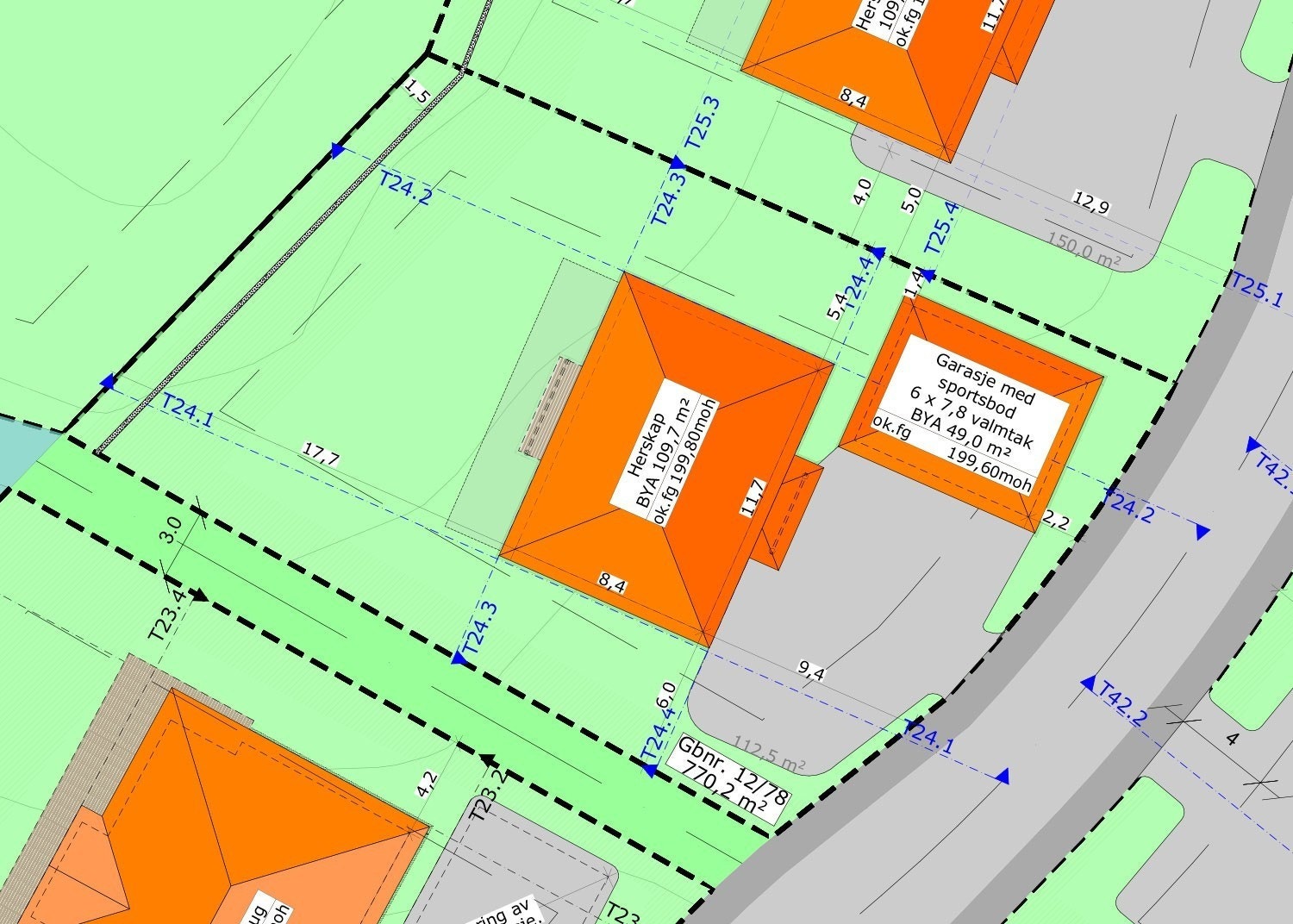 Situasjonsplan av tomten Galleribilde