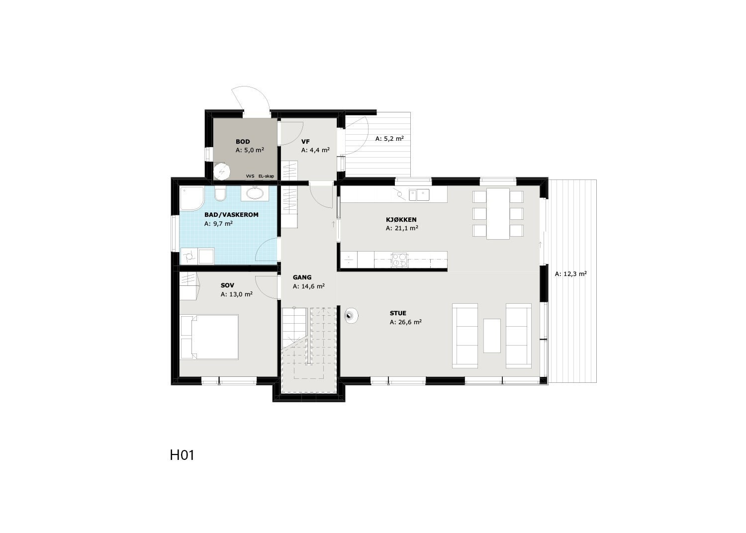 Planløsning 1. etasje Galleribilde