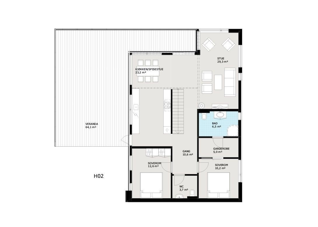 Planløsning 2. etasje Galleribilde