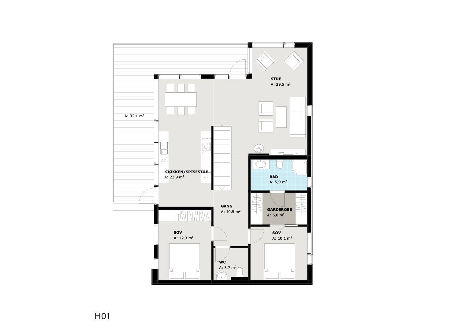 Planløsning hovedplan Galleribilde