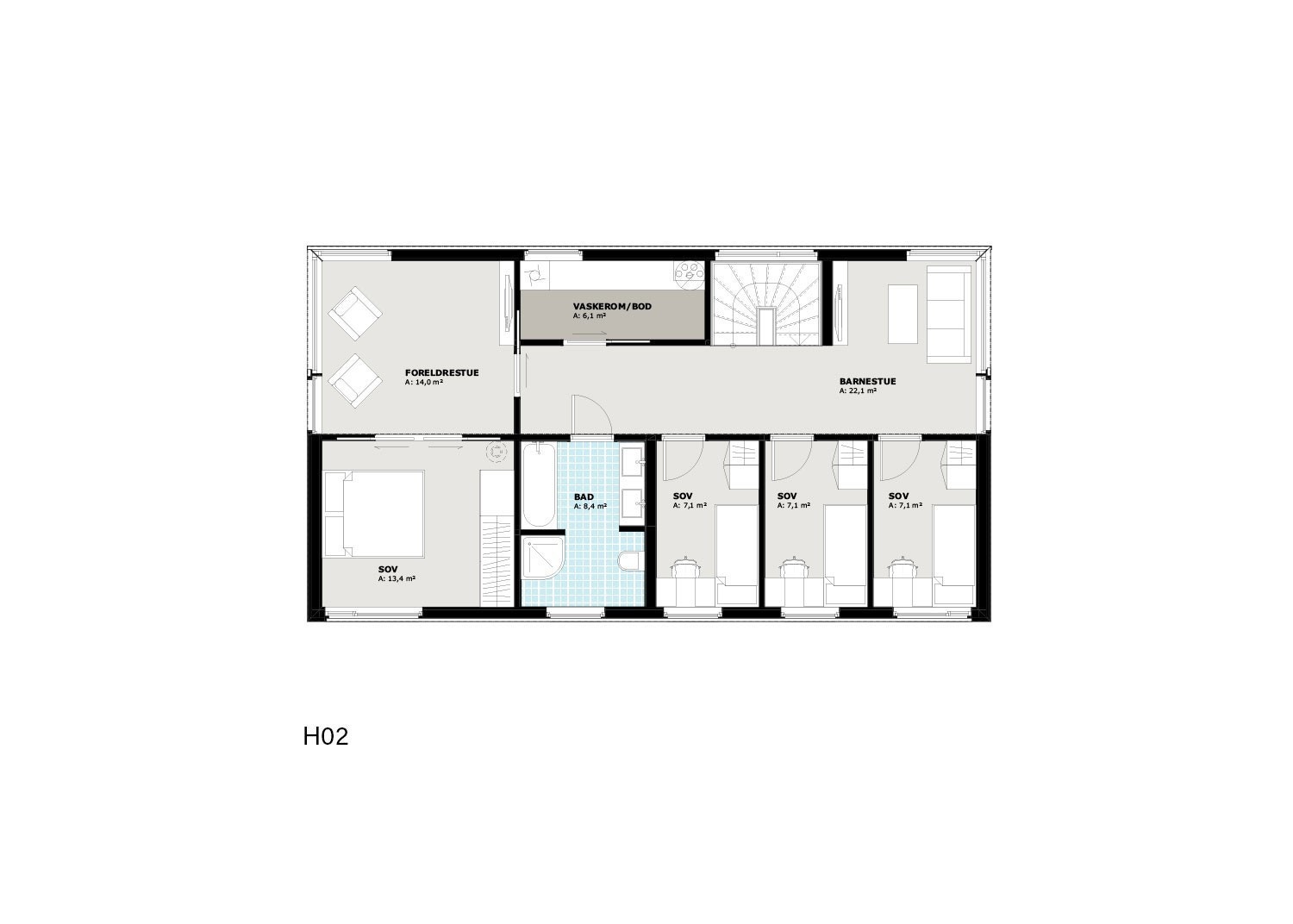 Planløsning 2. etasje Galleribilde