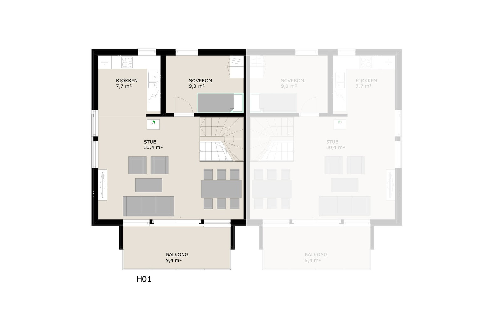 Plantegning 2. etasje Galleribilde