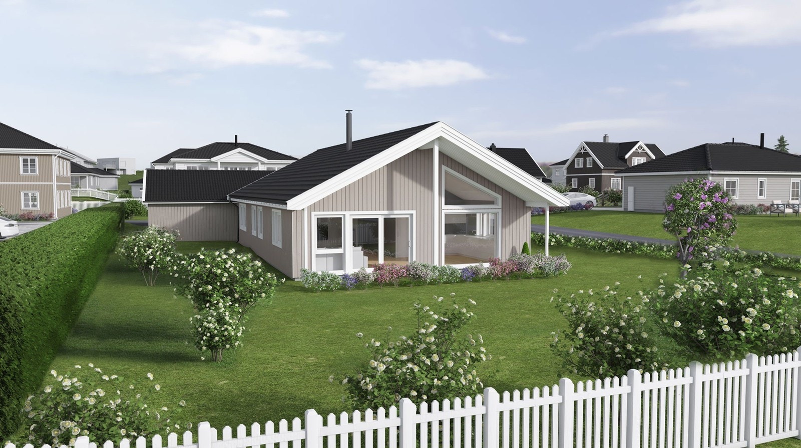 Tomt 14 - 774 m2. Vårt forslag på tomten: Torp - 115,4 m2 Galleribilde