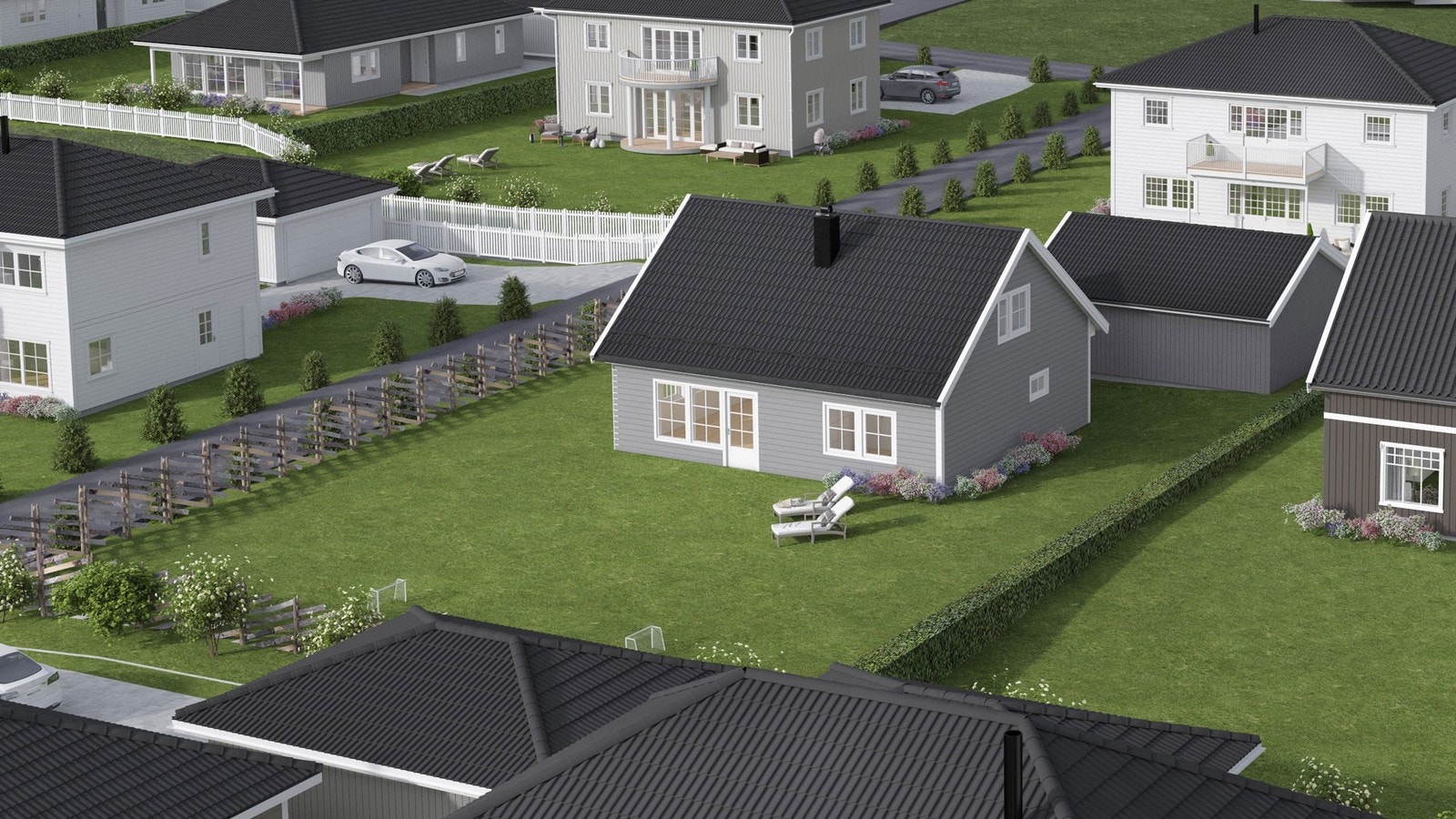 Tomt 20 - 933 m2. Vårt forslag på tomten: Tua - 126 m2 Galleribilde