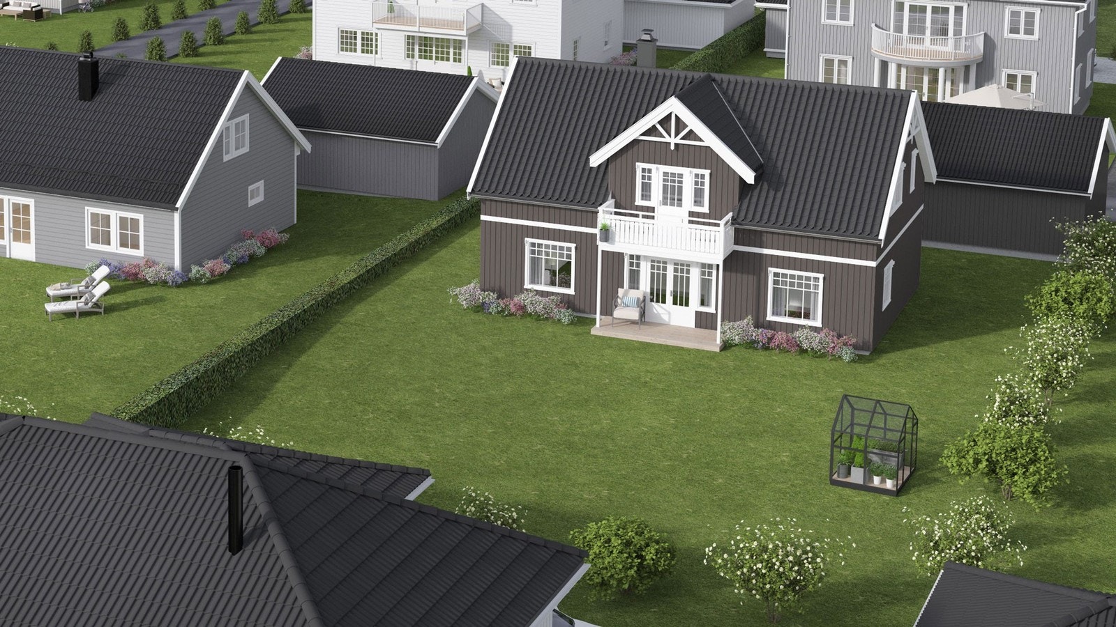 Tomt 21 - 843 m2. Vårt forslag på tomten: Rognheim - 146,7 m2 Galleribilde