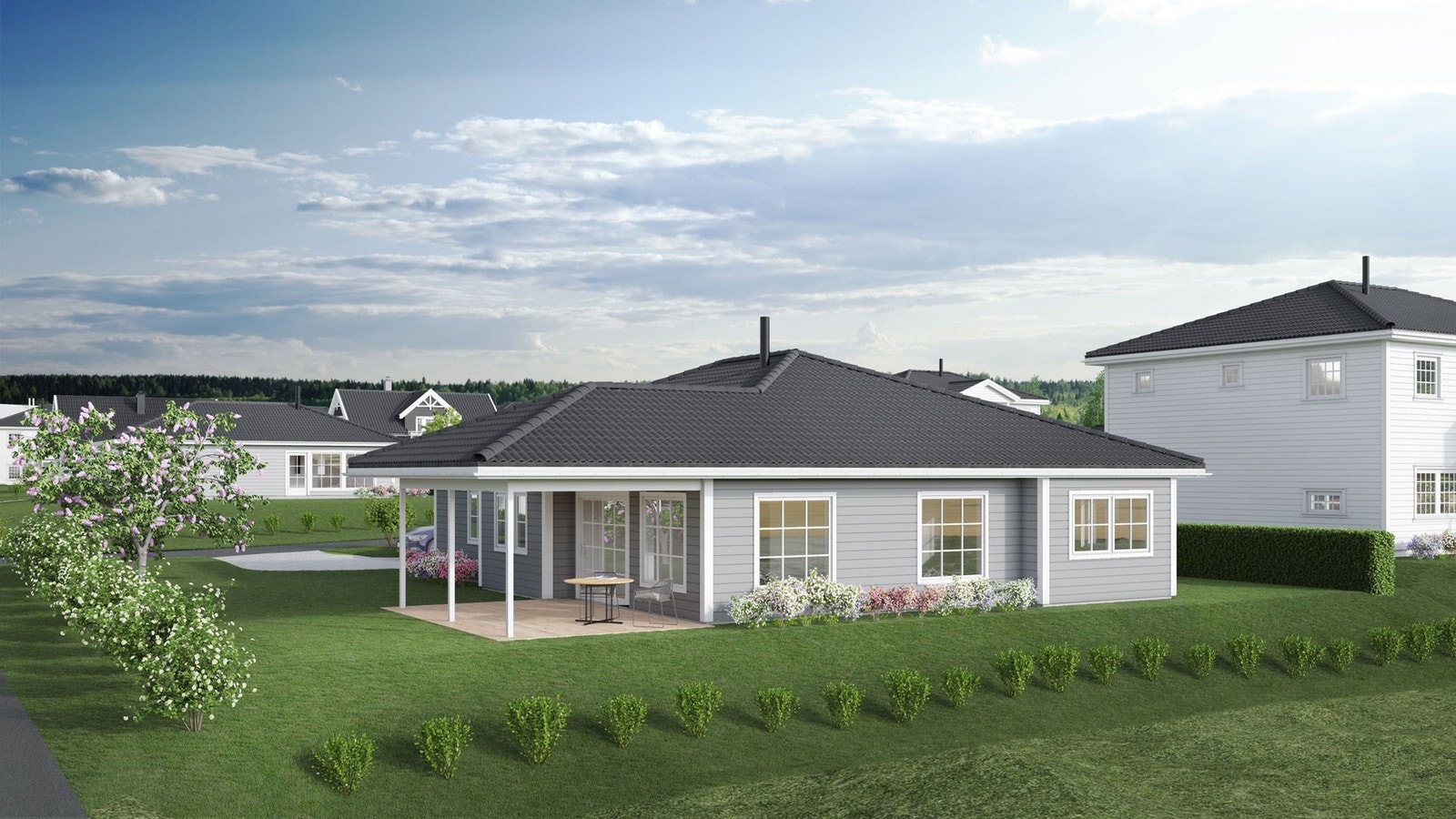 Tomt 6 - 732 m2. Vårt forslag på tomten: Herskapelig 861 - 144,6 m2 Galleribilde