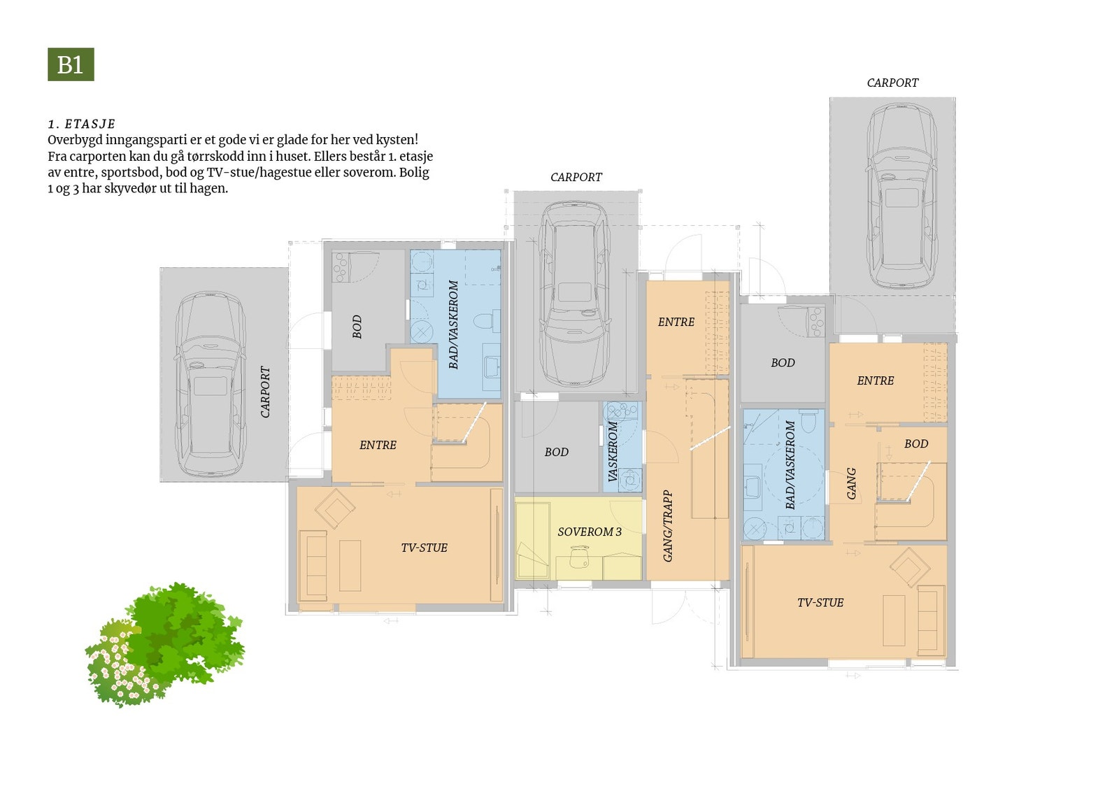 Plantegning B1 - 1. etasje Galleribilde