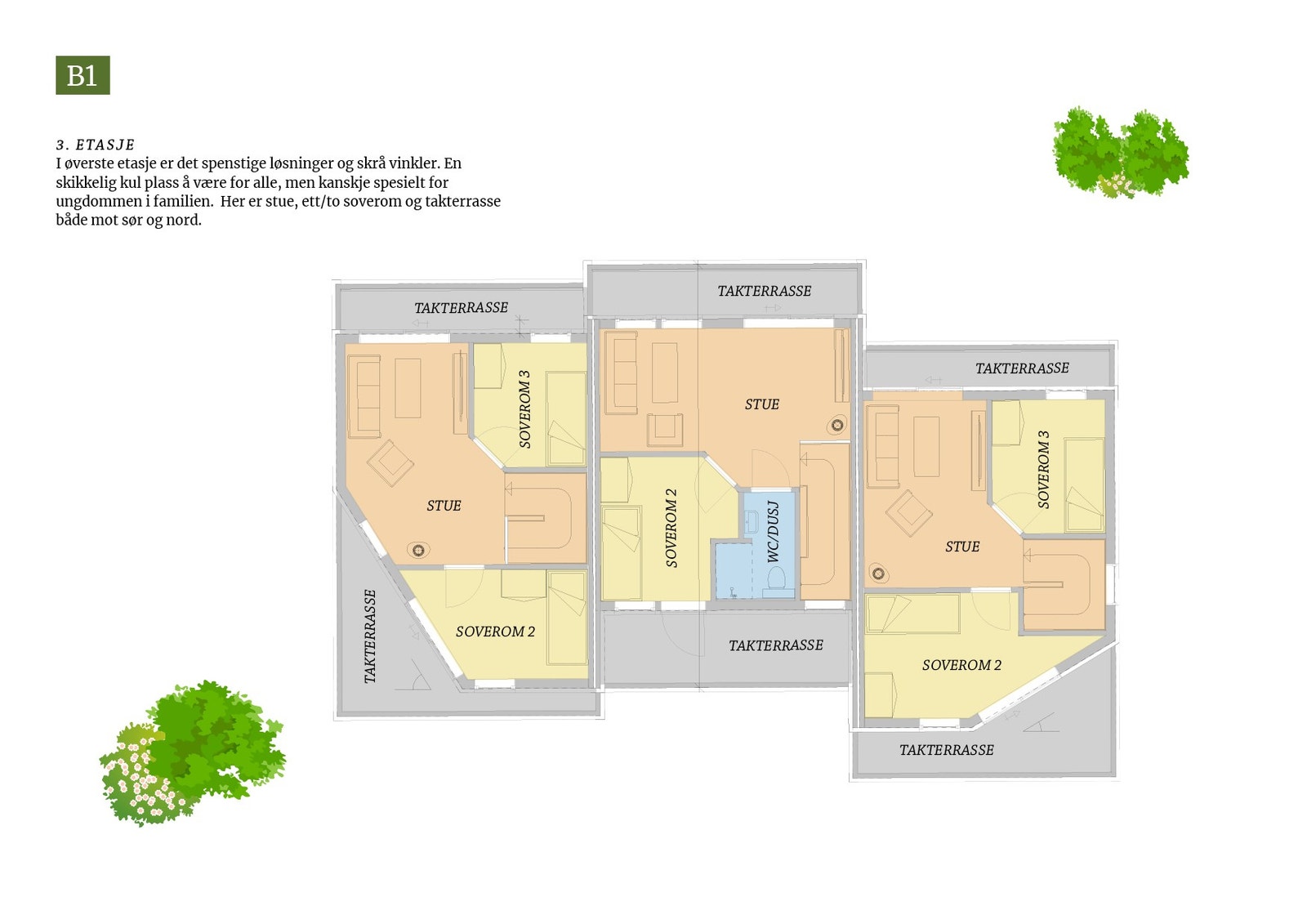 Plantegning B1 - 3. etasje Galleribilde