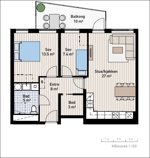 Leilighetsoppsett Galleribilde