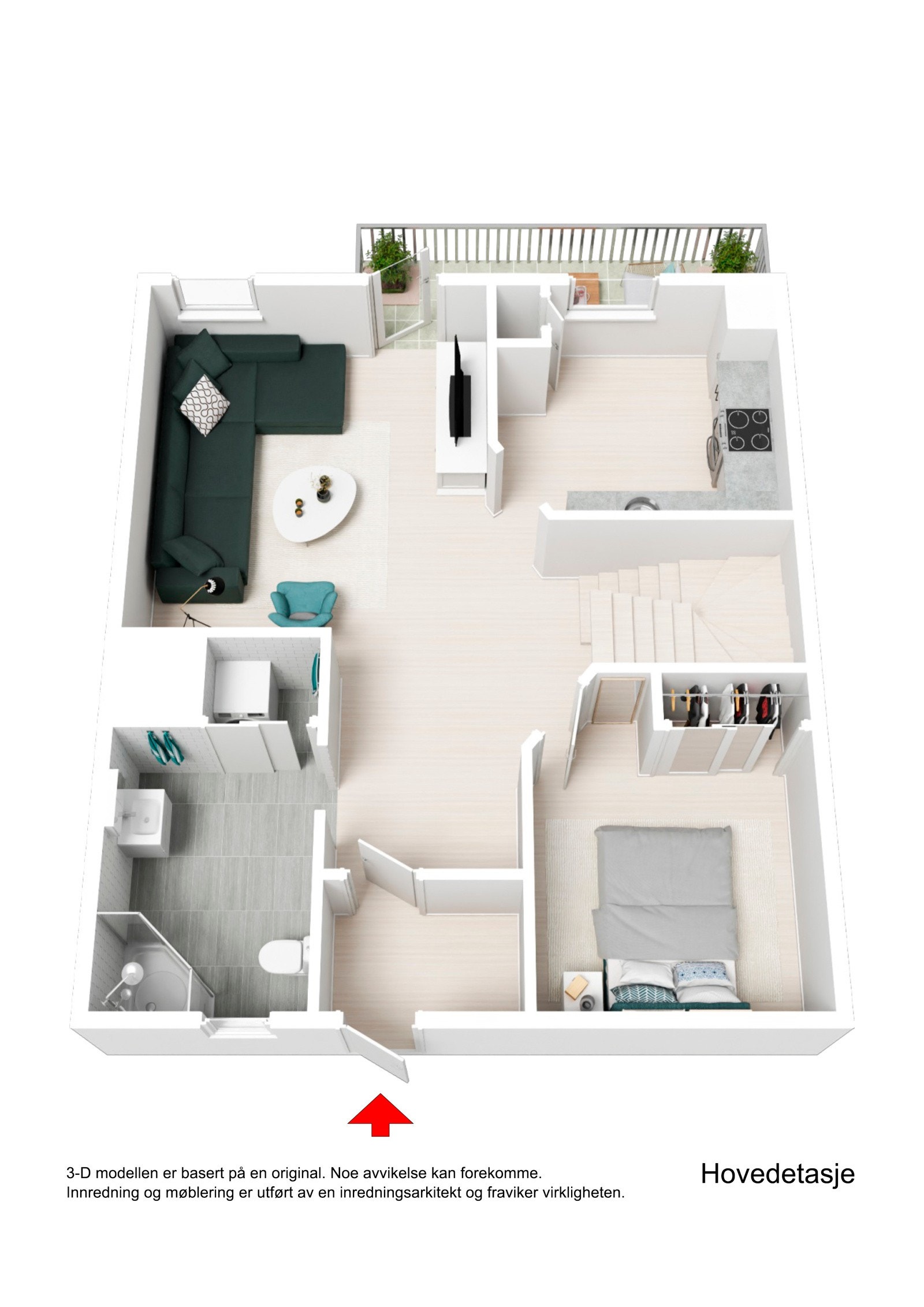 Plantegning Hovedetasje 3D Galleribilde