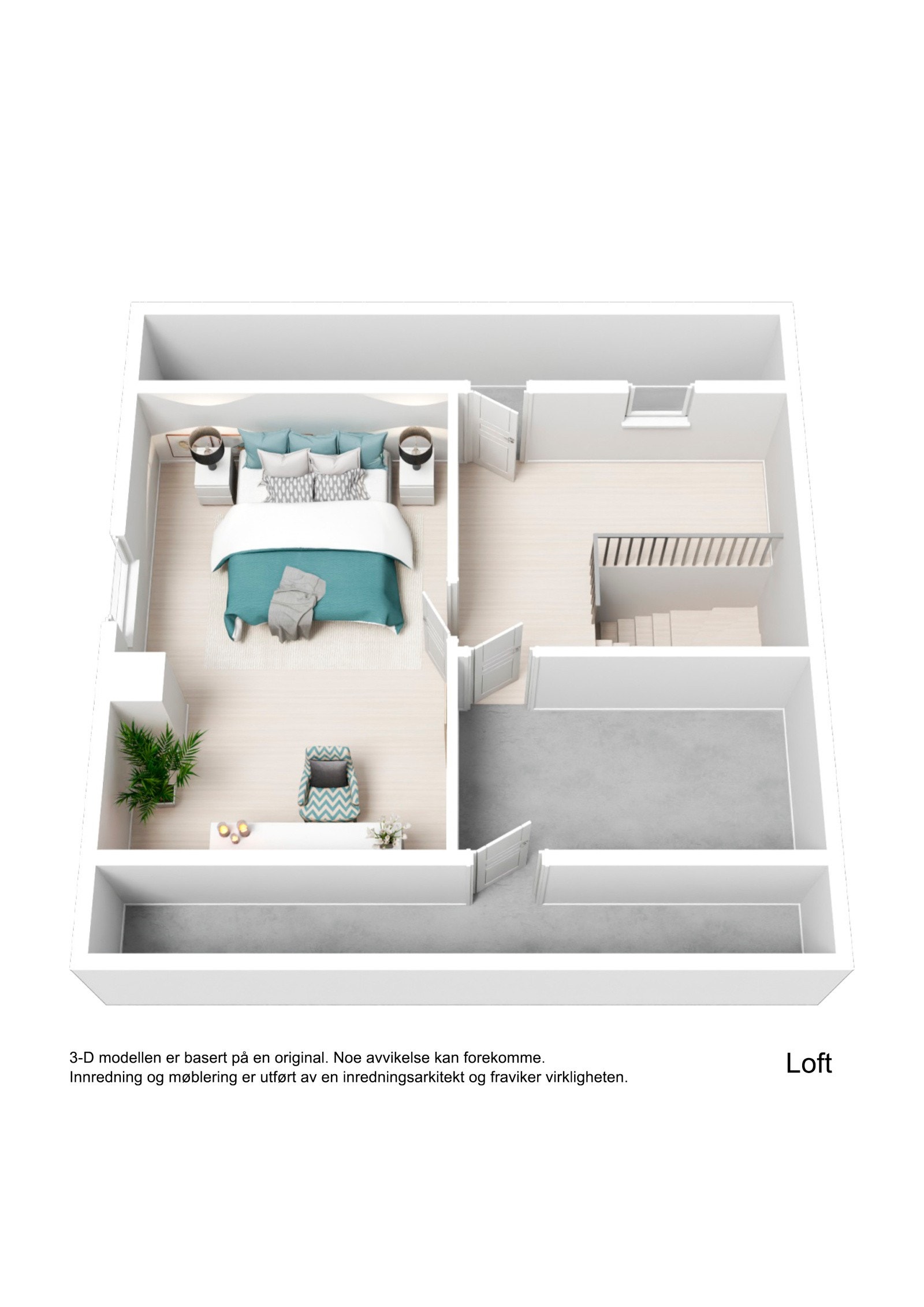 Plantegning Loft 3D Galleribilde