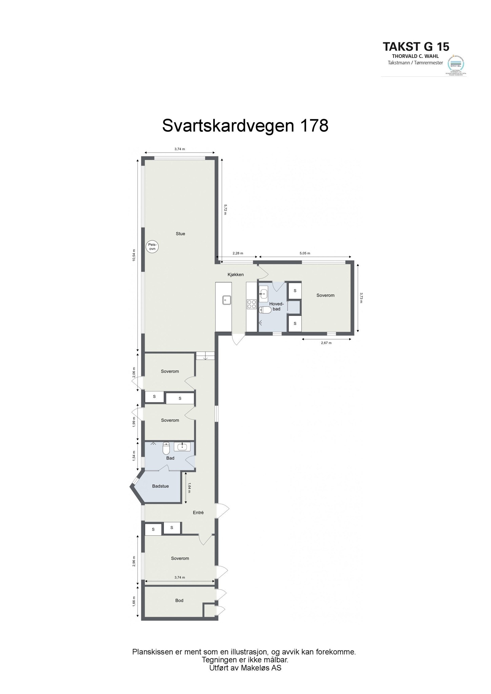 Plantegning, Svartskardvegen 178 Galleribilde