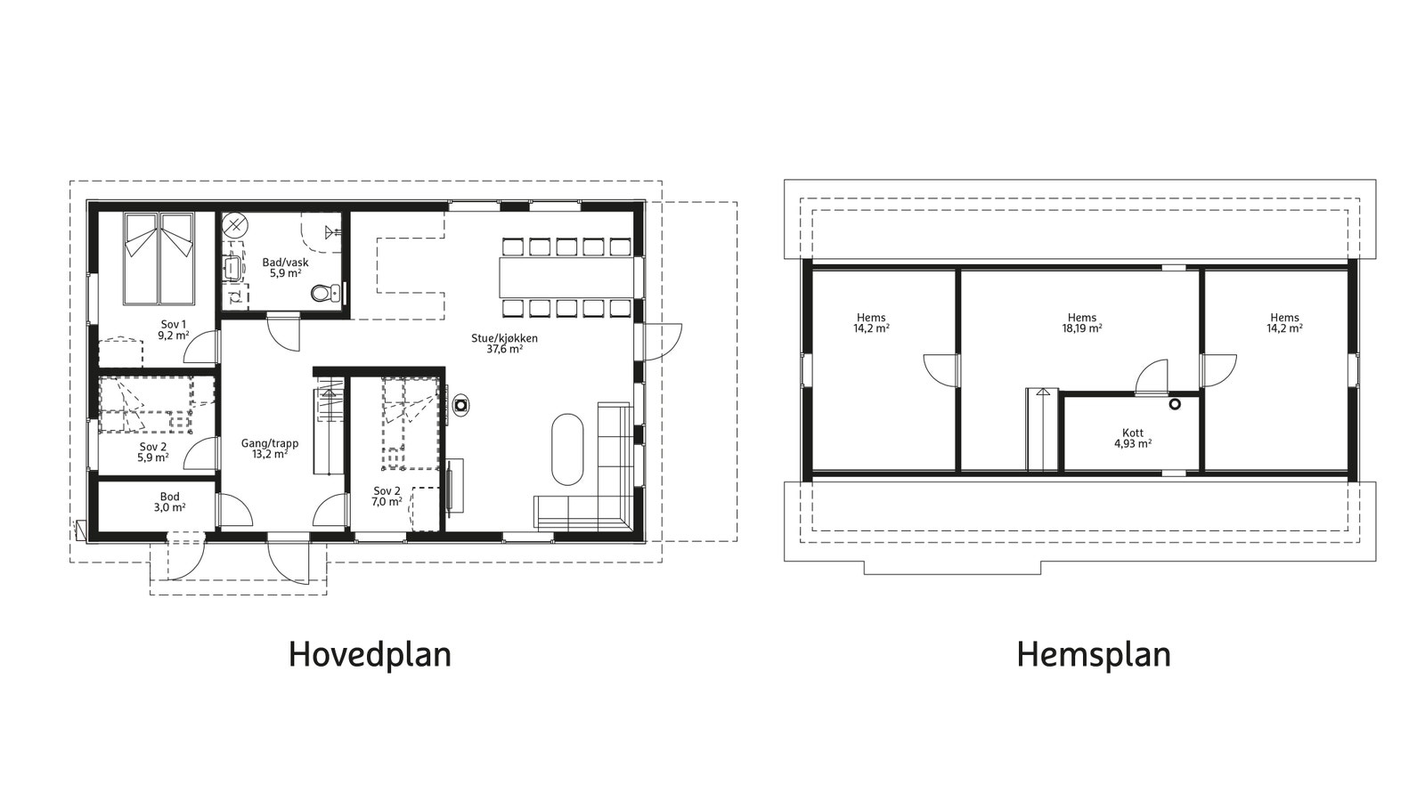 Alternativ planløsning - kan leveres med hems (pristillegg) Galleribilde