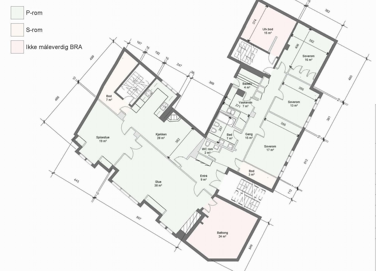 Effektiv planløsning - Egen soveromsavdeling - Stuer,terrasse og kjøkken samlet. God bodplass Galleribilde