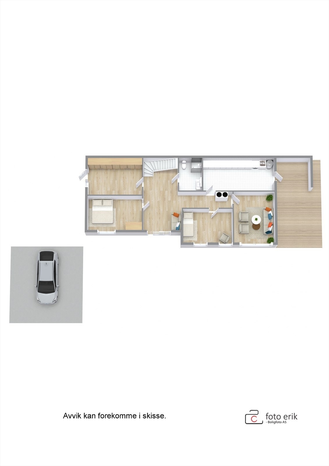 3D-skisse 1. etg. Galleribilde