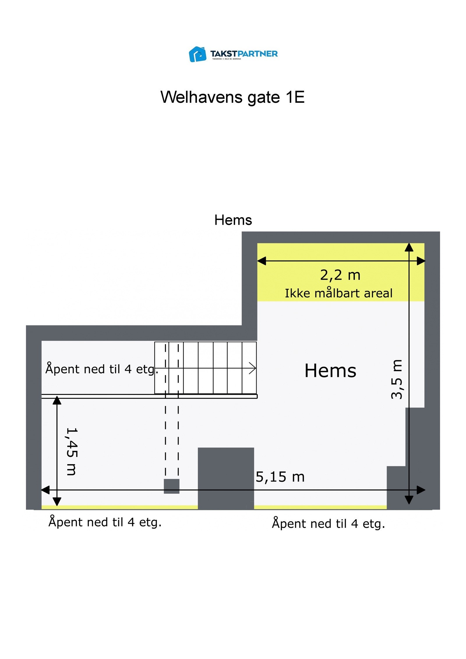 Plantegning hems, Welhavens gate 1E. Galleribilde