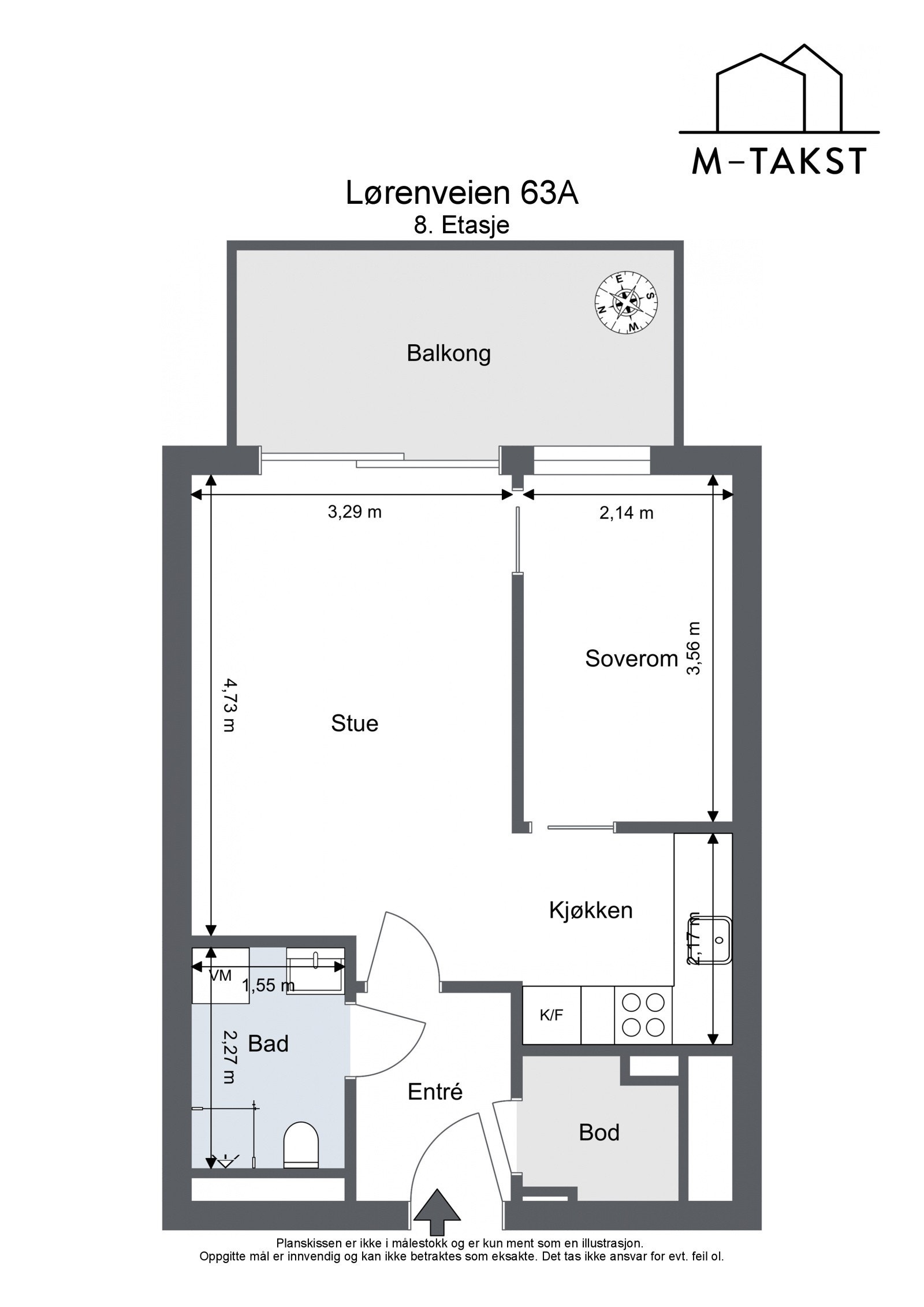 Plantegning - Lørenveien 63A - 8. Etasje Galleribilde