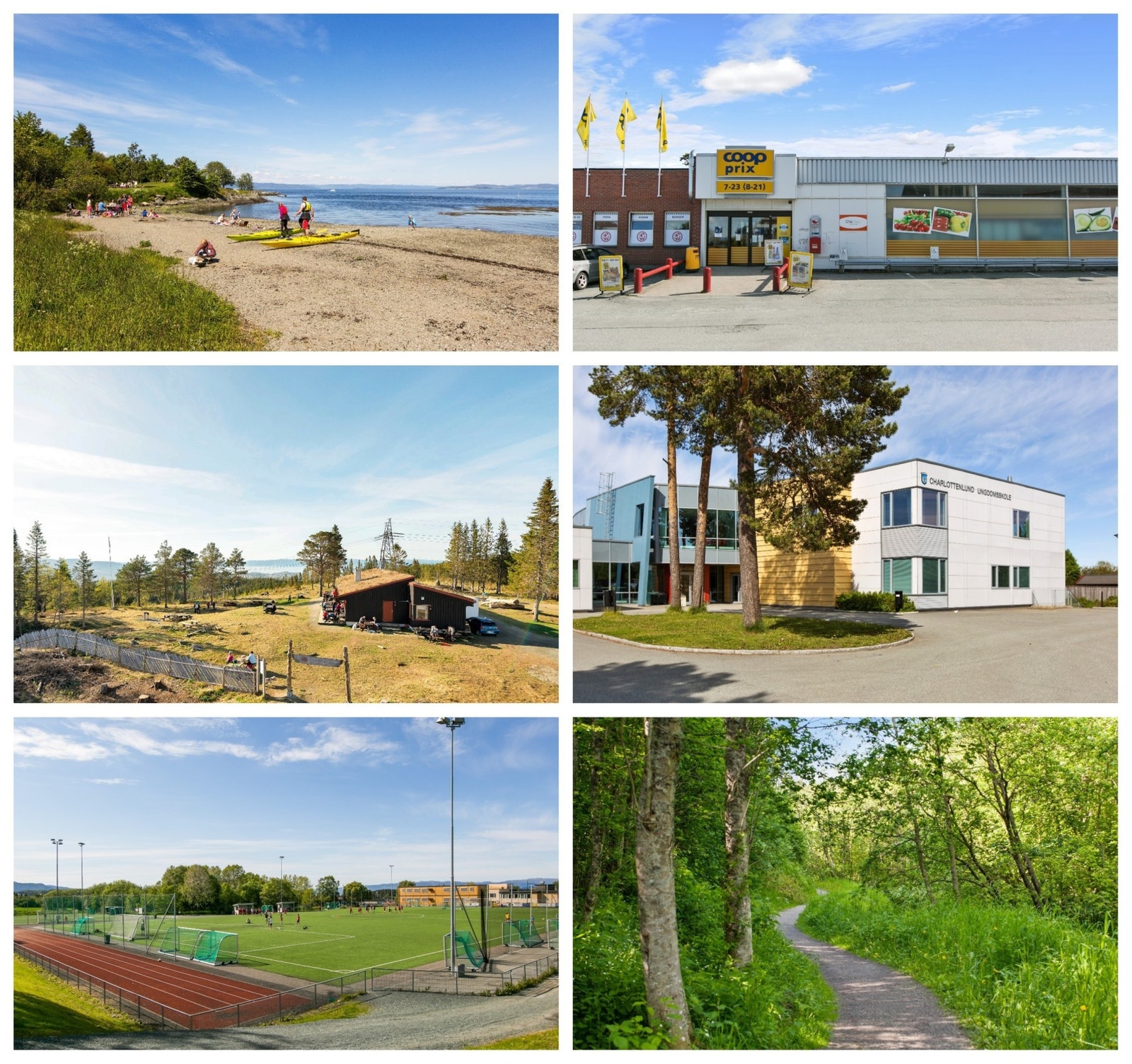 I nærområdet finner man både Bunnpris, Rema 1000 og Prix, i tillegg til flere barnehager, skoler og turområder. Galleribilde