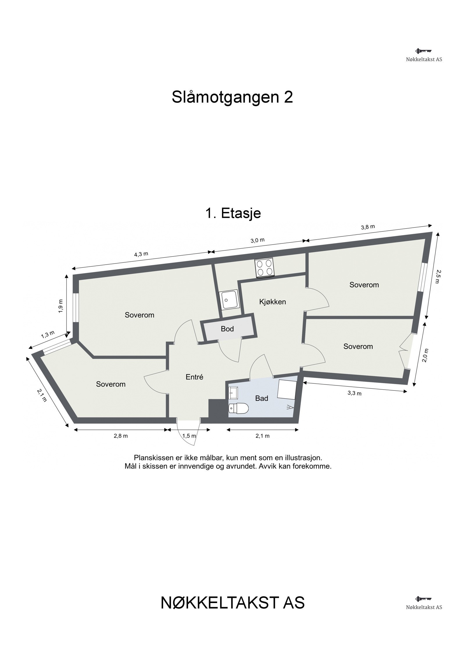 Slåmotgangen 2 - 1. Etasje - plantegning Galleribilde