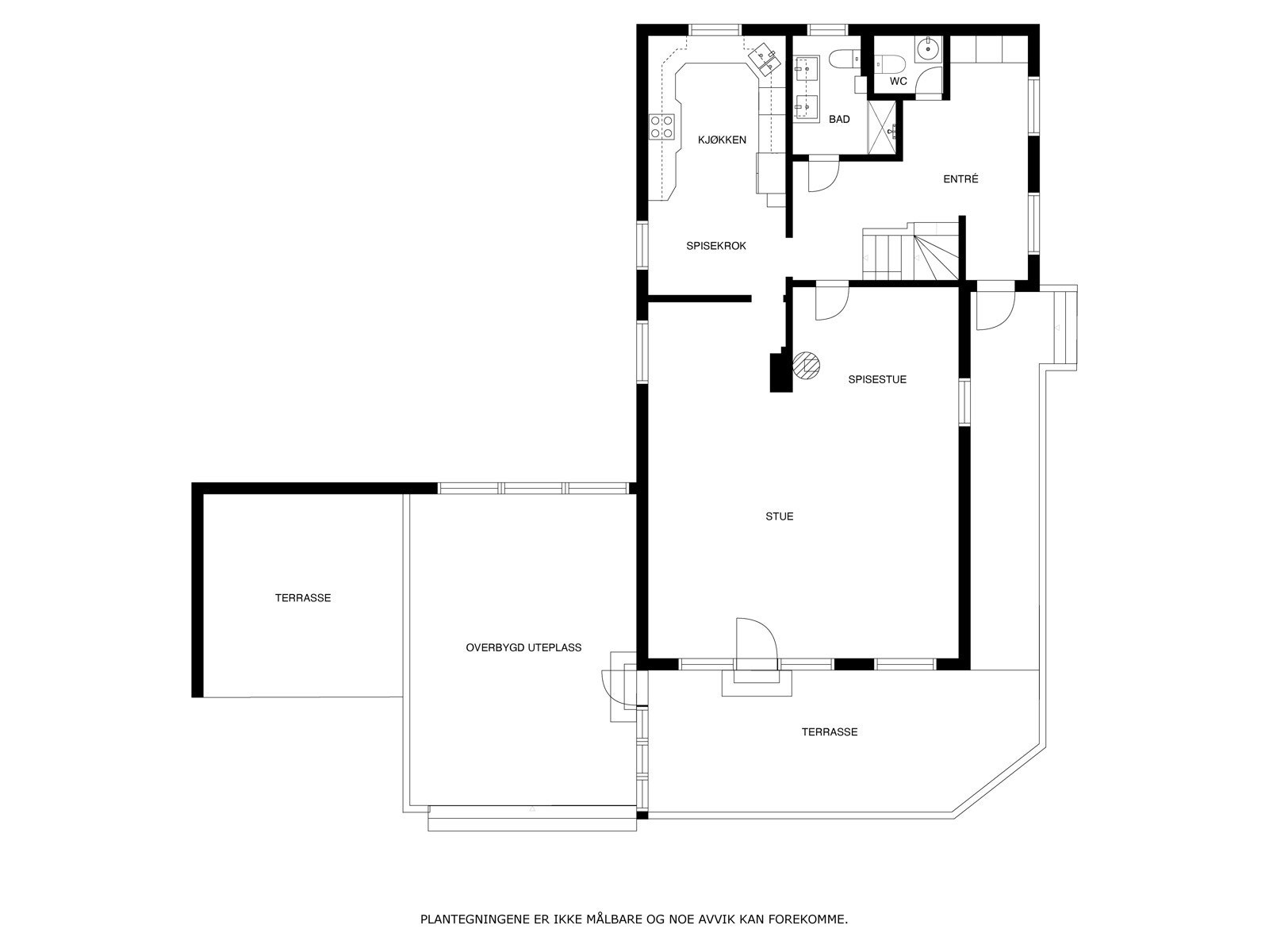Plantegning for boligens hovedplan. Galleribilde
