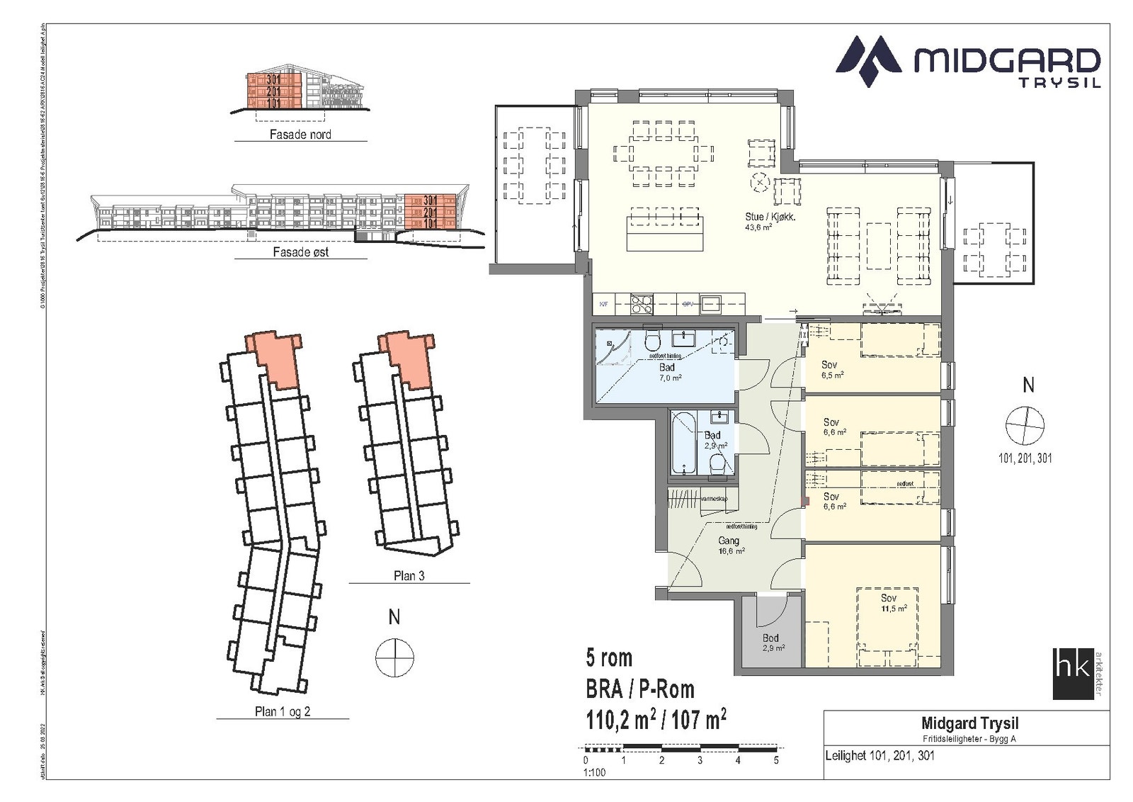 Det tilbys ulike størrelser og planløsning. For alle størrelser, plantegninger og priser, se; https://www.midgardtrysil.no/boligvelger/ Galleribilde