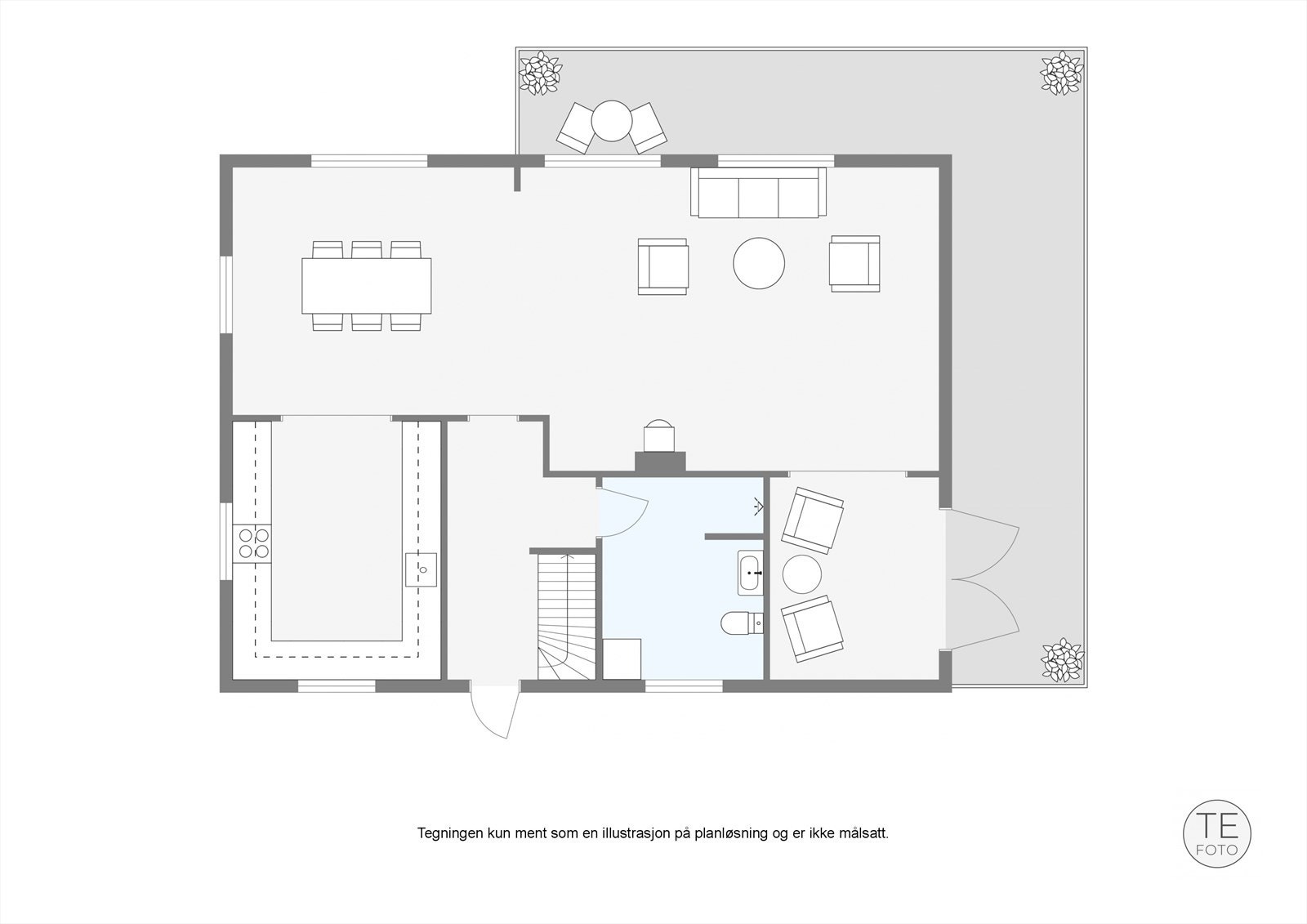 Plantegning 1.etg Galleribilde