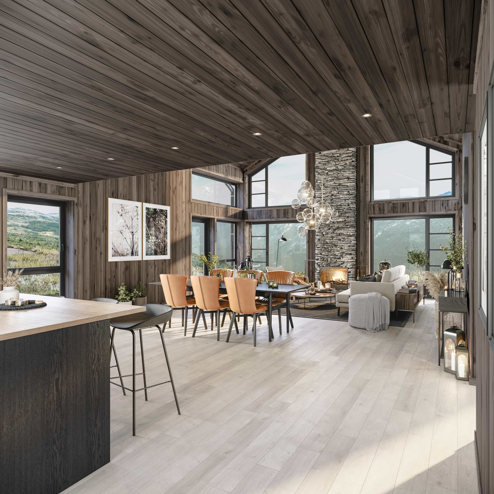 Illustrasjon - Sjekk takhøyden og mønevinduene. - Peis er ikke standard leveranse Galleribilde